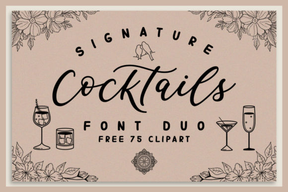 Signature Cocktails Duo: A Font for Campaign Creativity